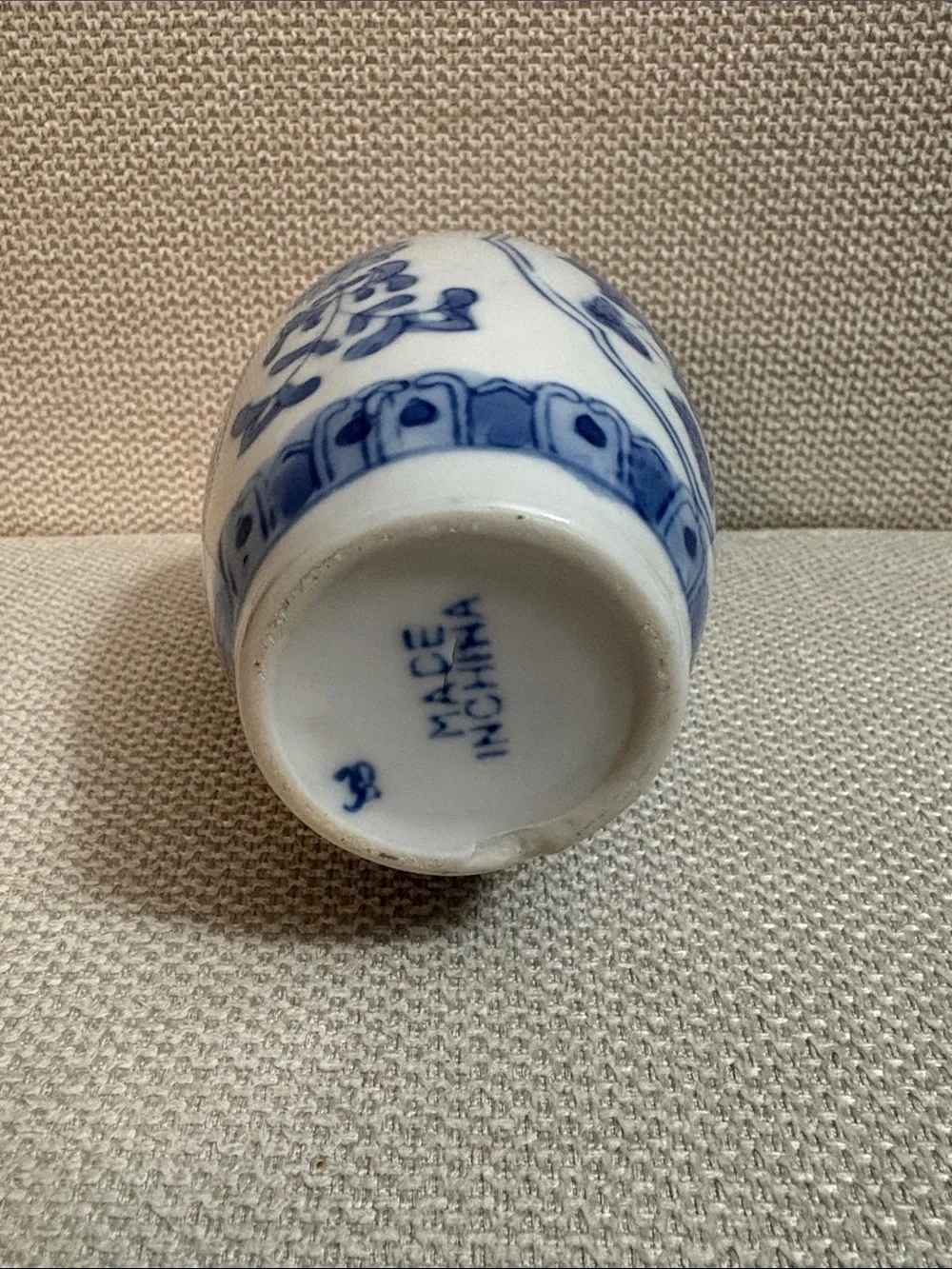 Vintage Blue and White Floral Porcelain Vase